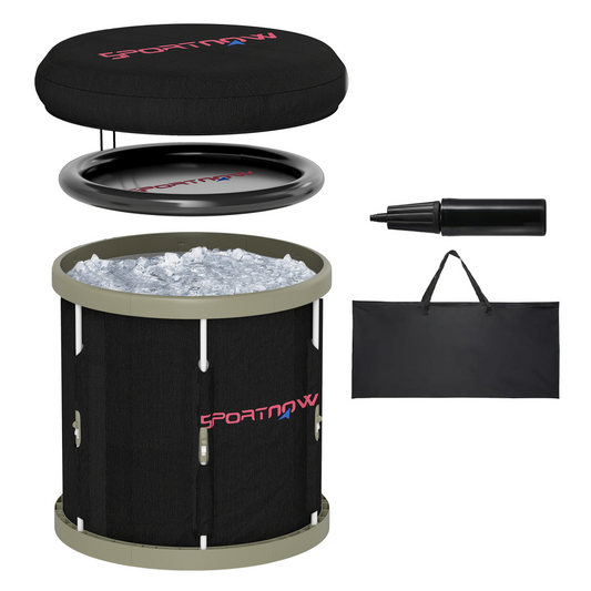 SPORTNOW Ice Bath Tub Outdoor – 210L Portable Cold Water Therapy Recovery Tub, Black