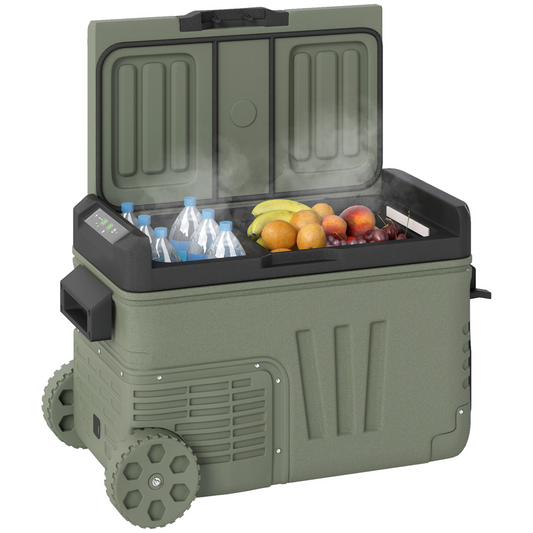 Outsunny 33L Portable Camping Fridge Freezer with Dual Zone, Car & Home Use, -20℃ to 20℃