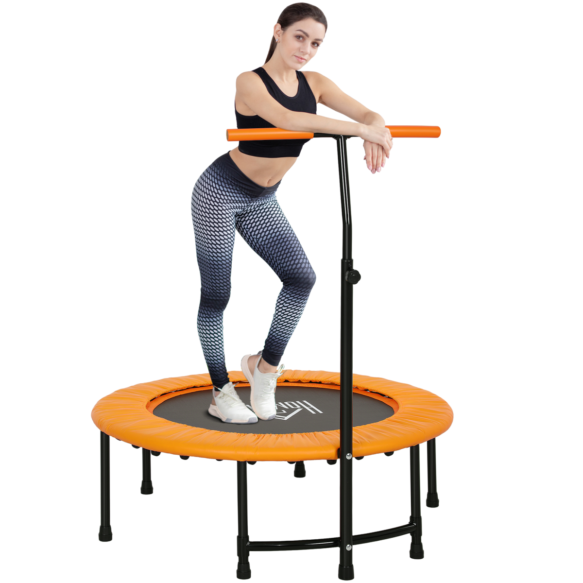 40" Mini Fitness Trampoline with Adjustable Handle – Orange