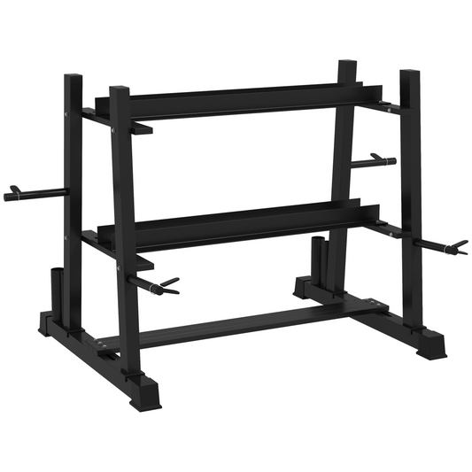 3-Tier Dumbbell Rack for Dumbbells, Kettlebells, Weight Plates & Barbells – Heavy Duty Steel Storage (Rack Only)