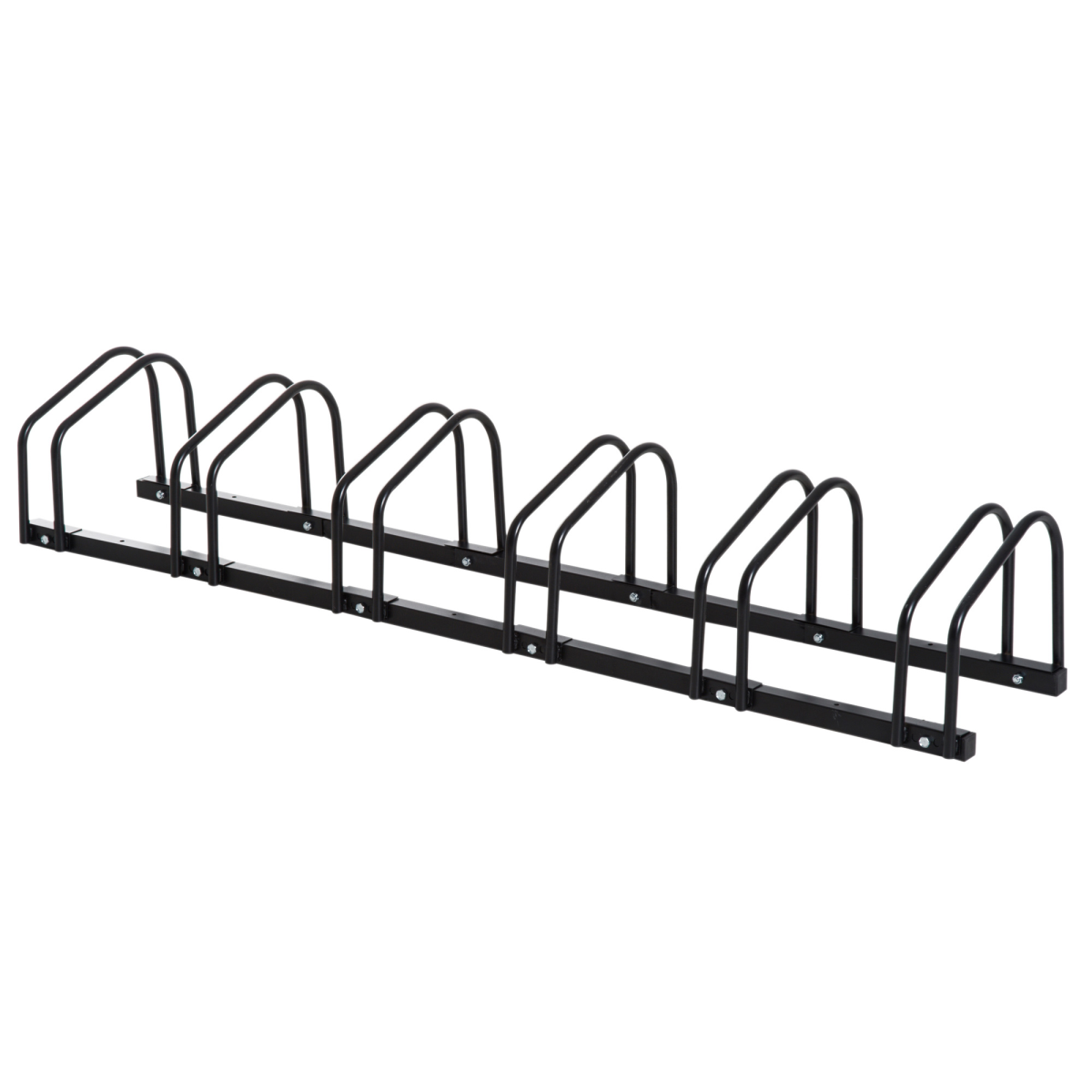 Secure 6-Bike Storage Rack - Heavy-Duty Locking Floor & Wall Mount - Black - All Round Fitness