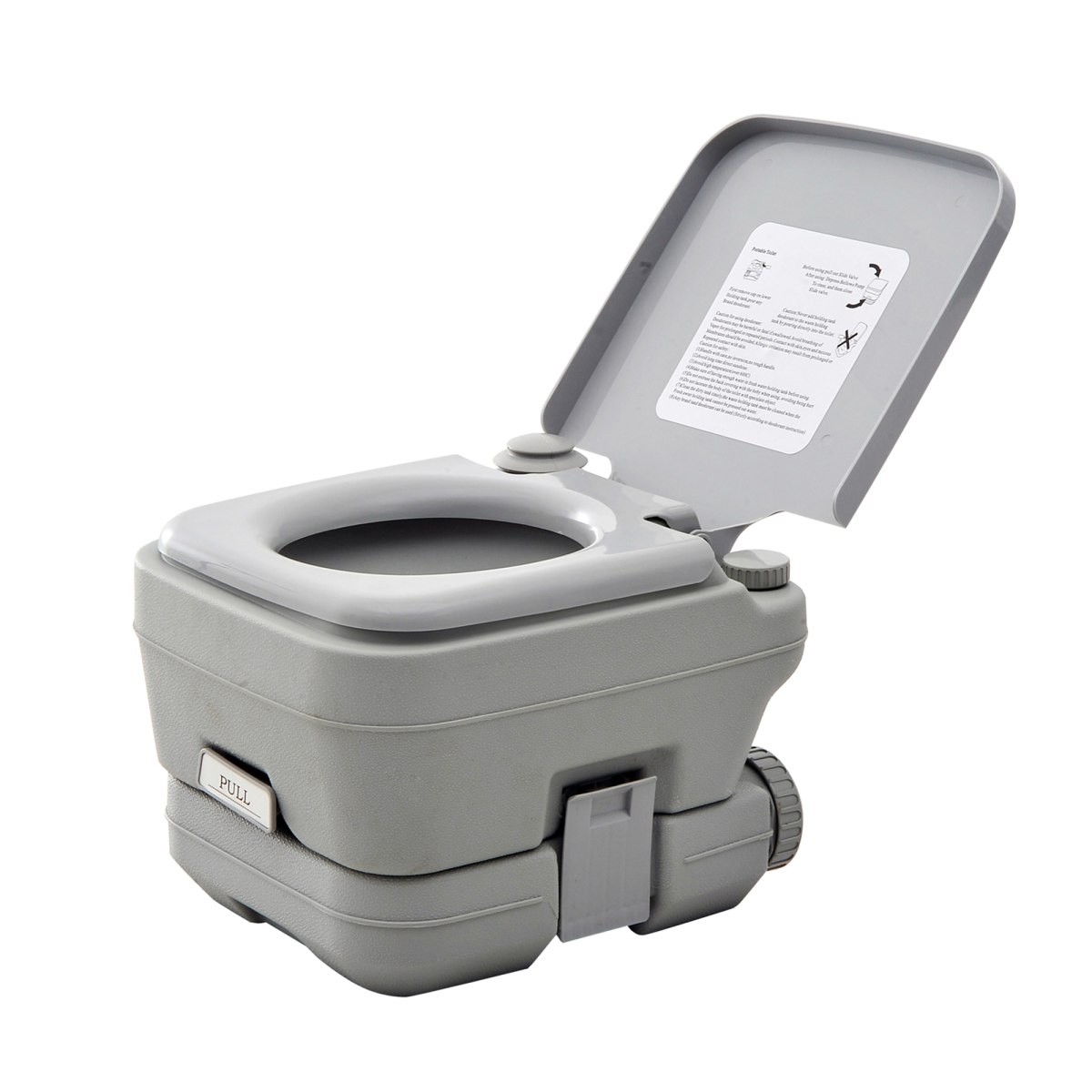 10L Portable Camping Toilet with Dual Detachable Tanks, Grey