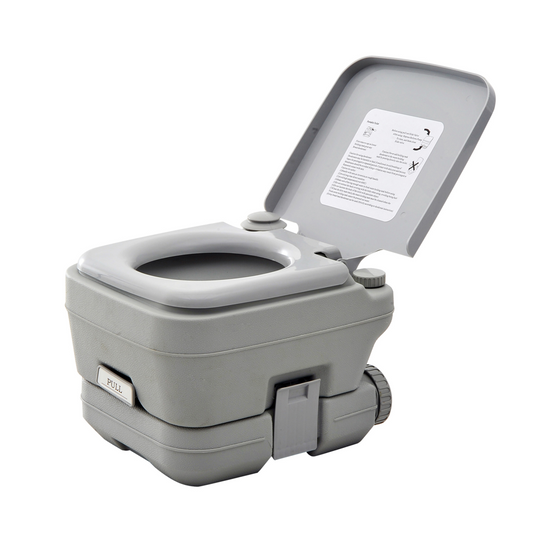 10L Portable Camping Toilet with Dual Detachable Tanks, Grey