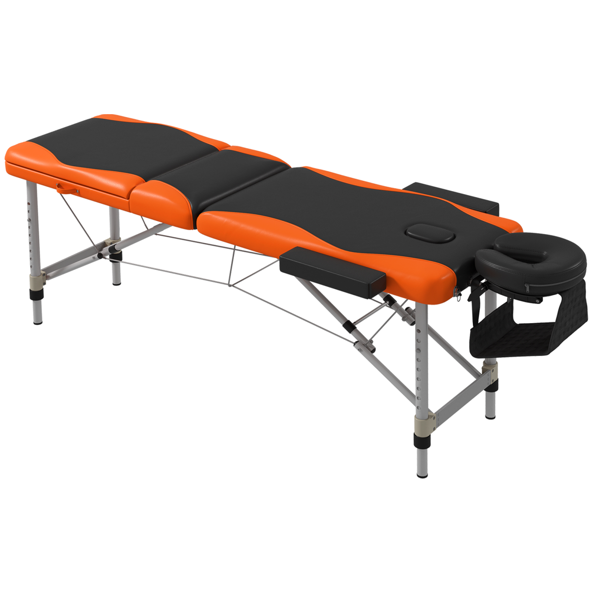 Portable Massage Table Beauty Therapy Couch Bed Spa – Aluminium Frame, Orange - All Round Fitness