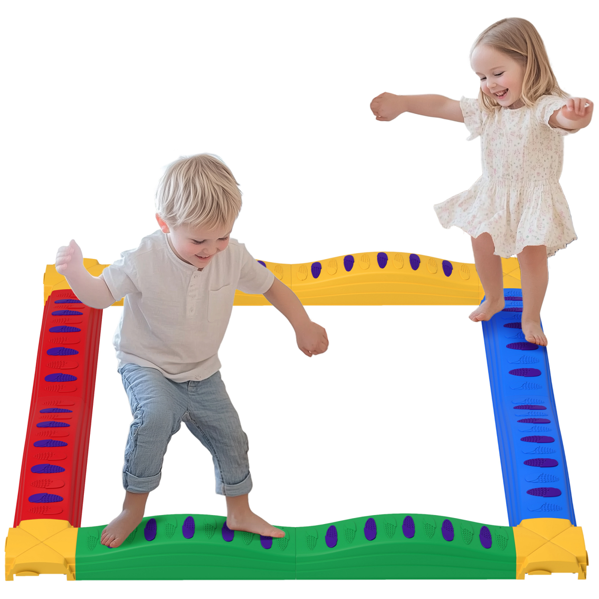 AIYAPLAY 12PC Kids Balance Beam Set with Non-Slip Foot Pads – Indoor & Outdoor Play