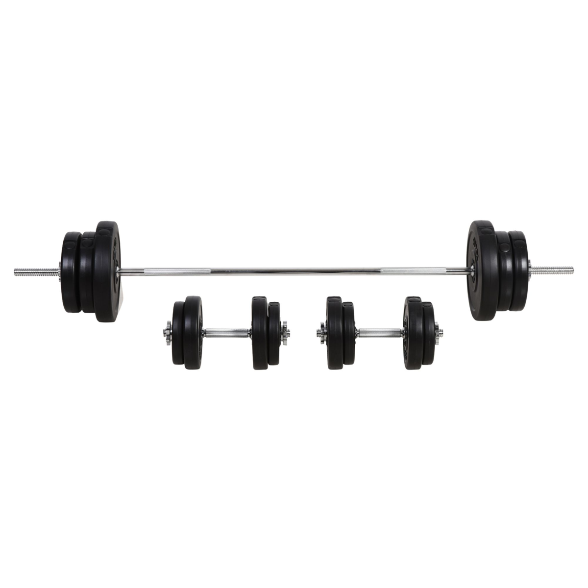 HOMCOM 65kg Adjustable Dumbbell & Barbell Set - Ultimate Home Gym Versatility - All Round Fitness