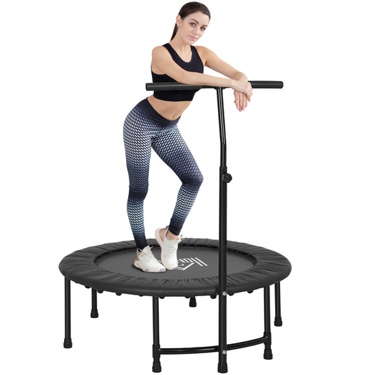 Bounce & Burn: 40'' Mini Trampoline for Kids & Adults with Safety Handle - All Round Fitness