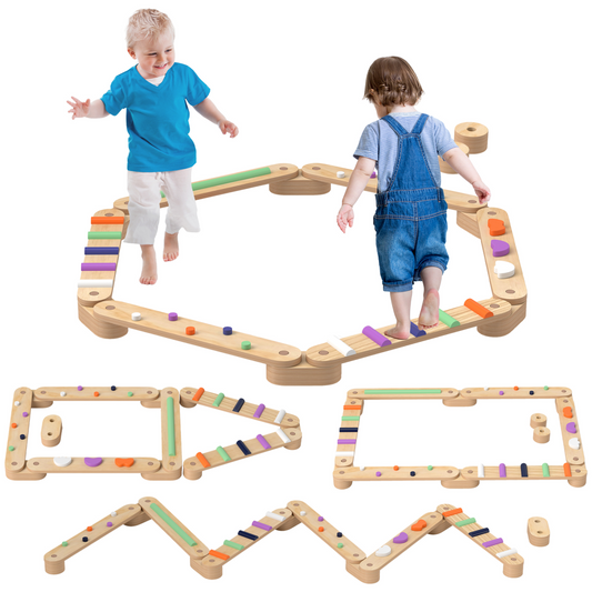 AIYAPLAY Wooden Balance Beam for Kids 3–8 Years – Indoor & Outdoor Sensory Play