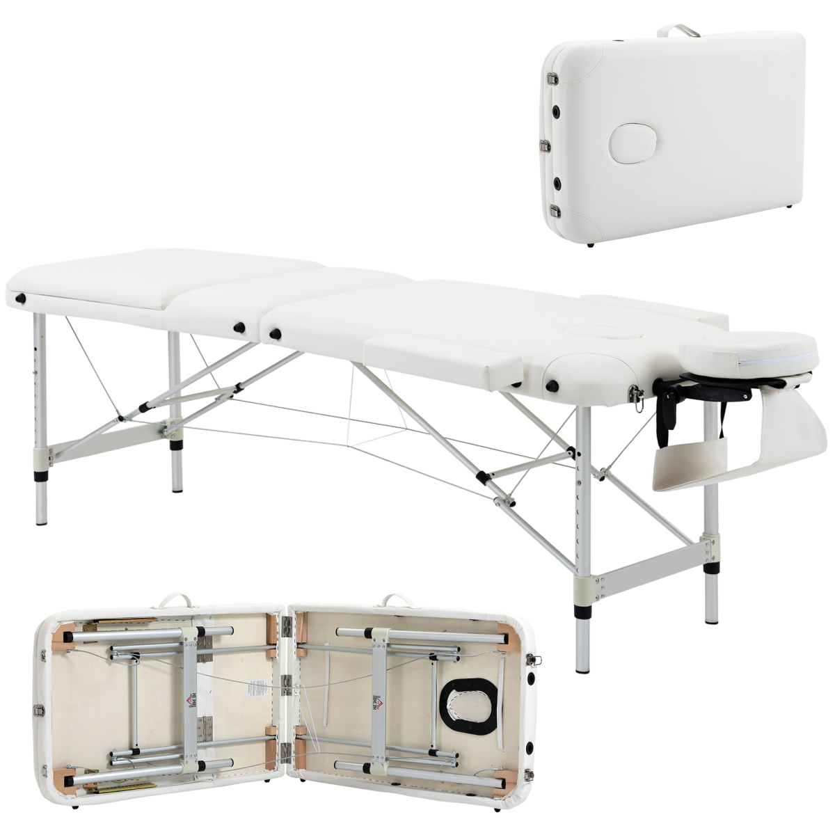 Ultimate Comfort HOMCOM Folding Massage Table with Adjustable Headrest - All Round Fitness