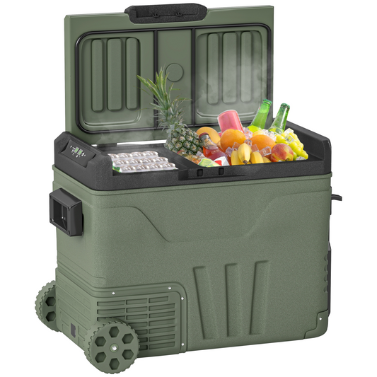 45L Portable Camping Fridge Freezer with Dual Zone, Car & Home Use, -20℃ to 20℃