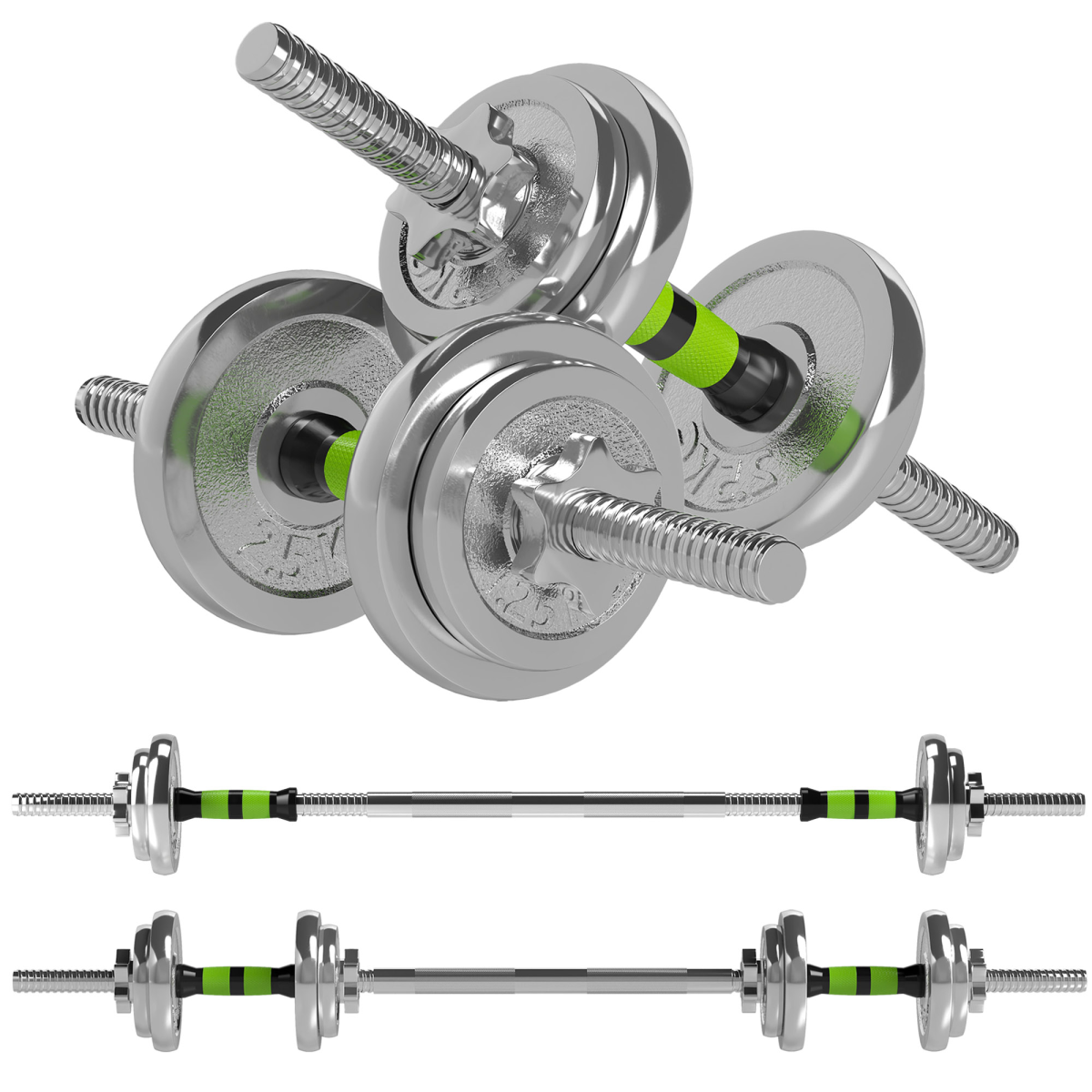 SPORTNOW 20kg 2-in-1 Adjustable Dumbbells Barbell Set for Ultimate Home Fitness - All Round Fitness