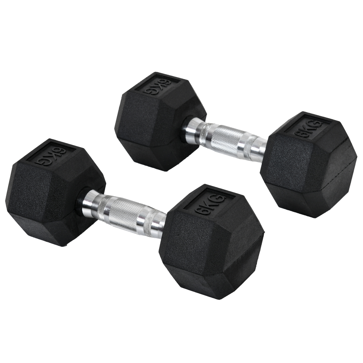 Hexagonal Dumbbell Set - 2x6kg for Home & Office Fitness, Durable & Safe! - All Round Fitness