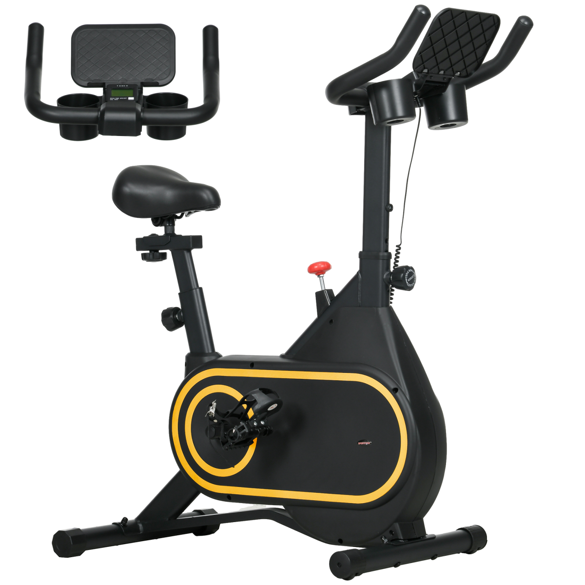SPORTNOW Stationary Exercise Bike with LCD Display & 8 Resistance Levels – Home Cardio Training - All Round Fitness