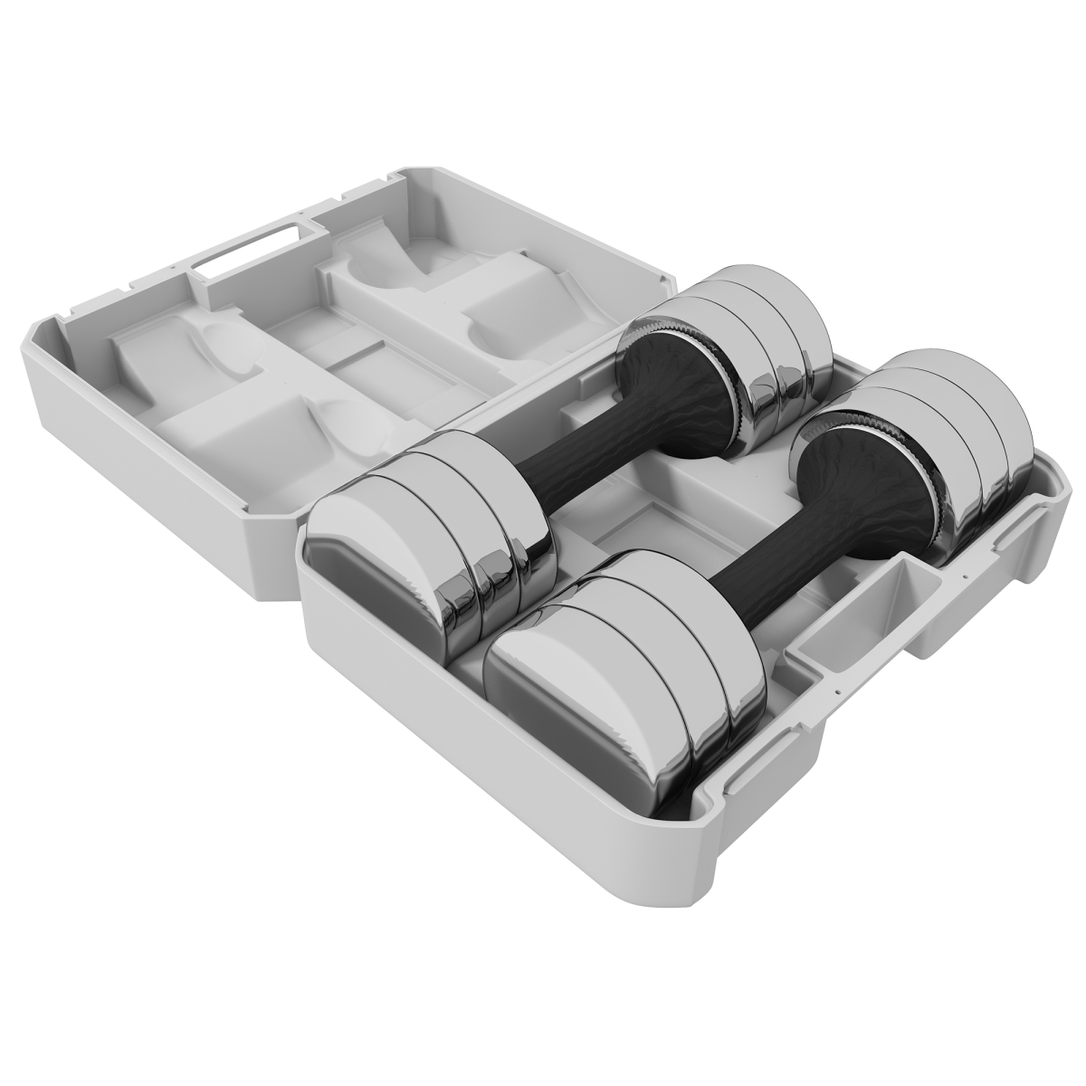 Adjustable Dumbbells Set – 2 x 10kg Free Weights with Anti-Slip Grip & Storage Box - All Round Fitness