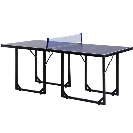 183cm Foldable Table Tennis Table with Net – Indoor Ping Pong Game, Blue