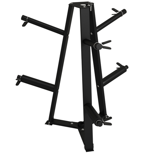 Weight Plate Storage Rack with Barbell Holder & Safety Clamps – 300kg Capacity