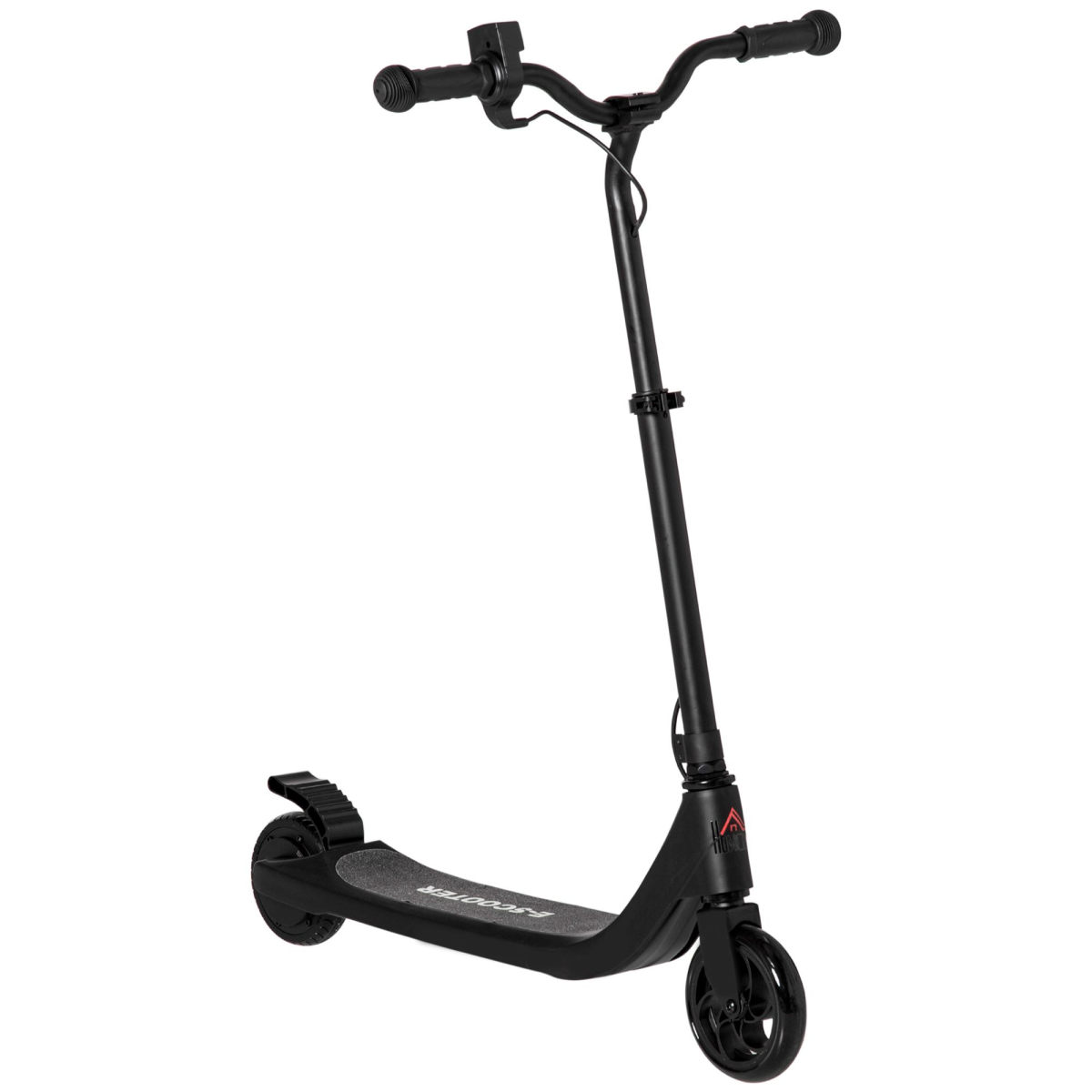 120W Homcom Electric Scooter – Battery Indicator, Adjustable Handlebars, Black - All Round Fitness