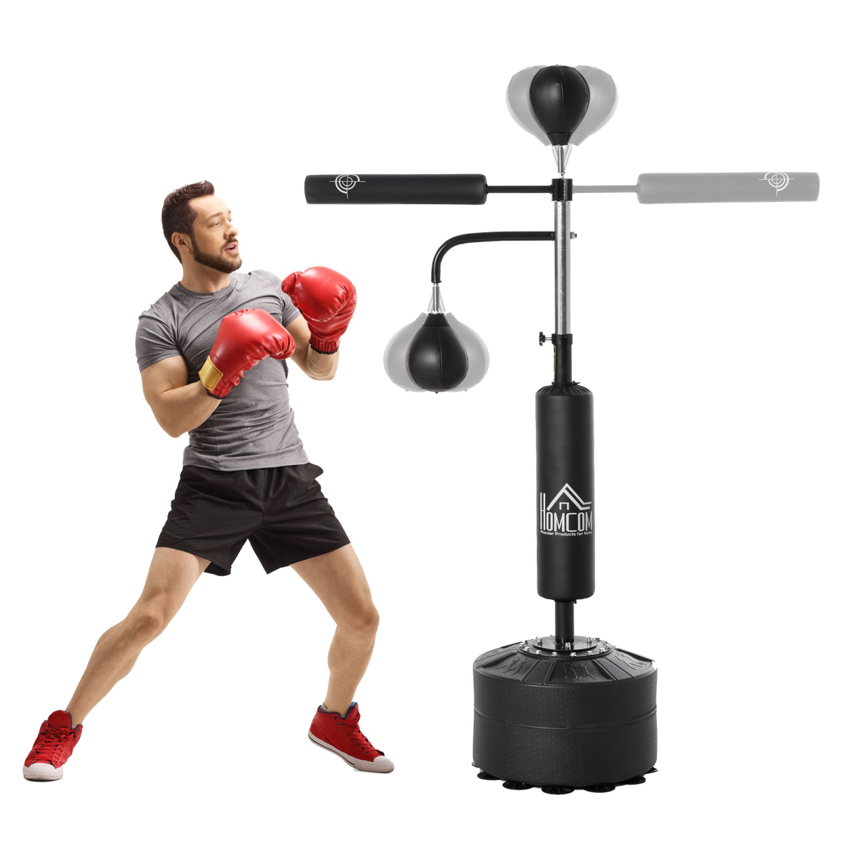 Ultimate 3-in-1 Adjustable Punching Bag Set with Stand & Speedballs for Training - All Round Fitness