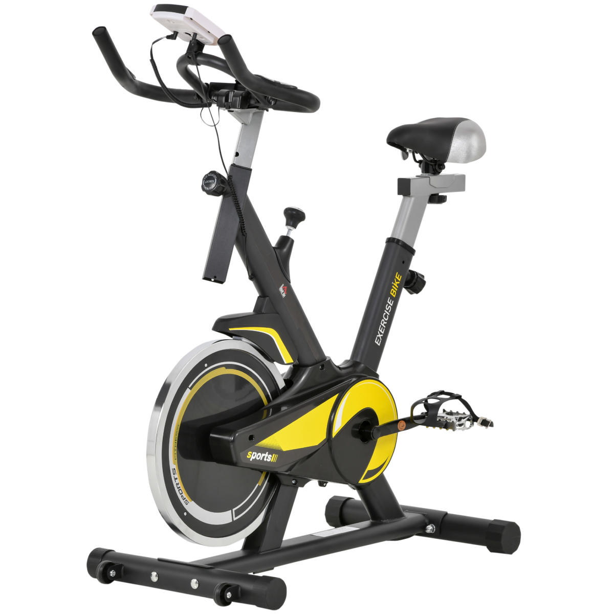 HOMCOM Exercise Bike with 10kg Flywheel – Adjustable Resistance, LCD Display & Upright Cycling Trainer - All Round Fitness