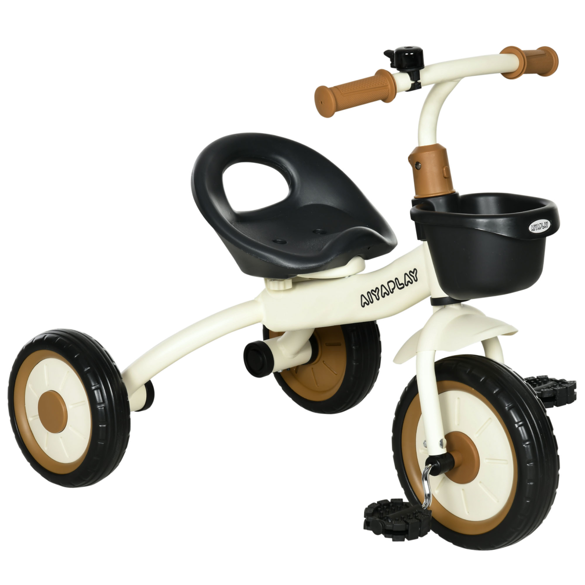 AIYAPLAY Trike with Adjustable Seat & Basket – Kids Tricycle for 2-5 Years (White)