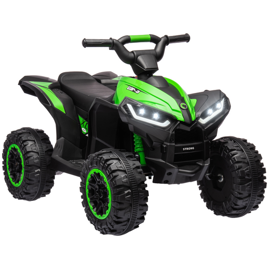 12V Electric Quad Bike for Kids Ride-On ATV Toy with Lights & Music – Ages 3-5 (Green)