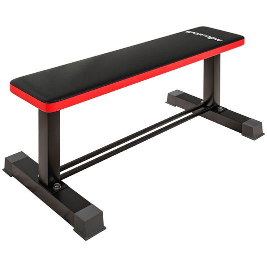 SPORTNOW Flat Weight Bench with Integrated Dumbbell Rack, 300KG Capacity