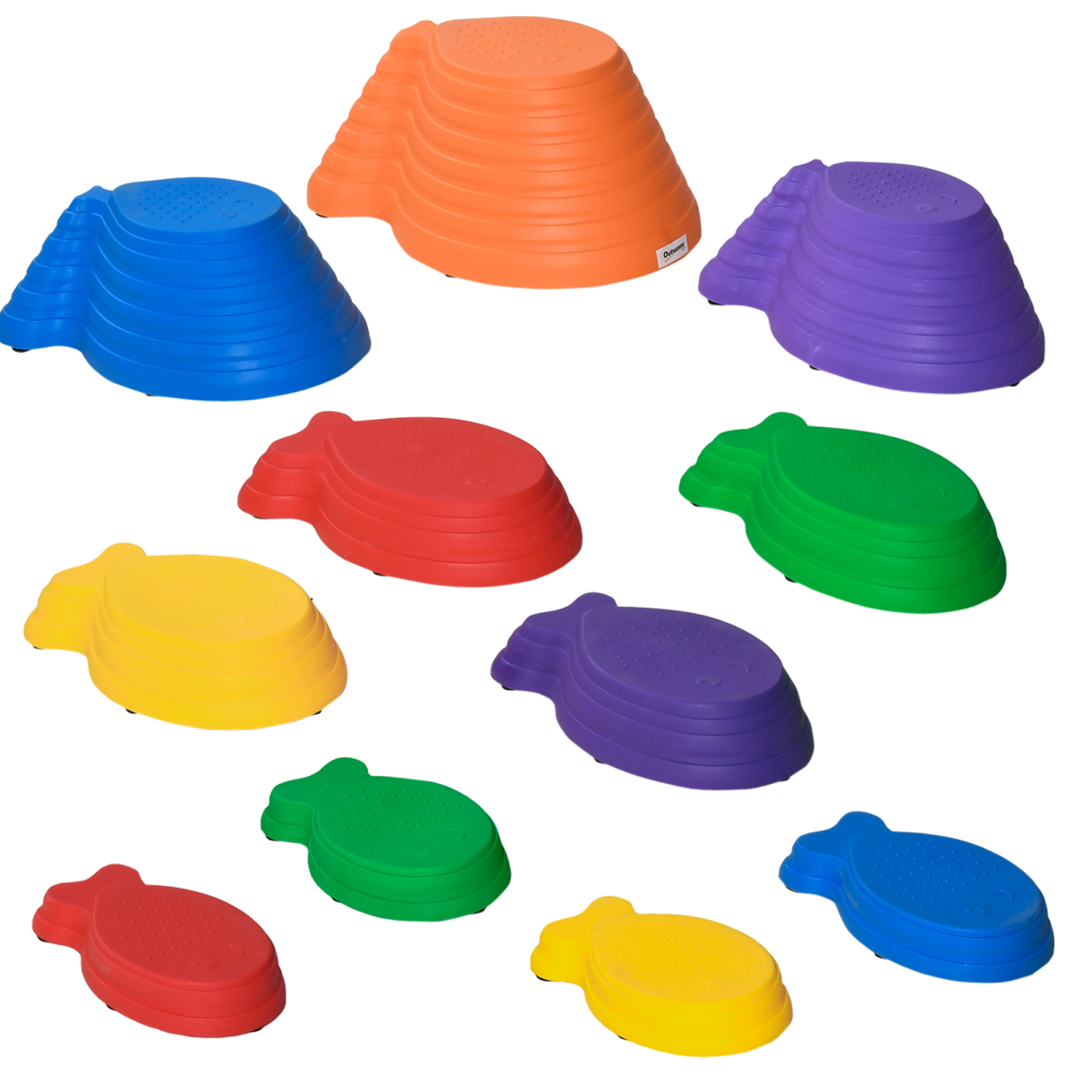 11-Piece Fish-Shaped Balance Stepping Stones for Kids – Multicoloured