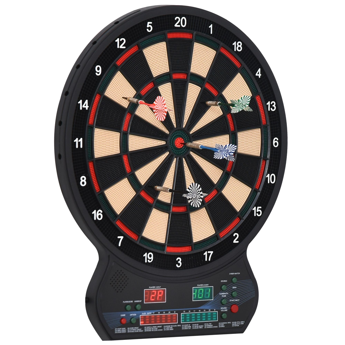 Electronic Dartboard with LED Scoreboard, 27 Games & 12 Soft Darts – Multiplayer Ready
