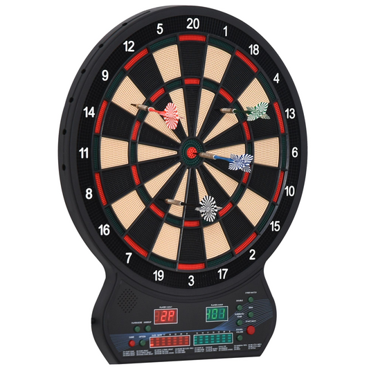 Electronic Dartboard with LED Scoreboard, 27 Games & 12 Soft Darts – Multiplayer Ready