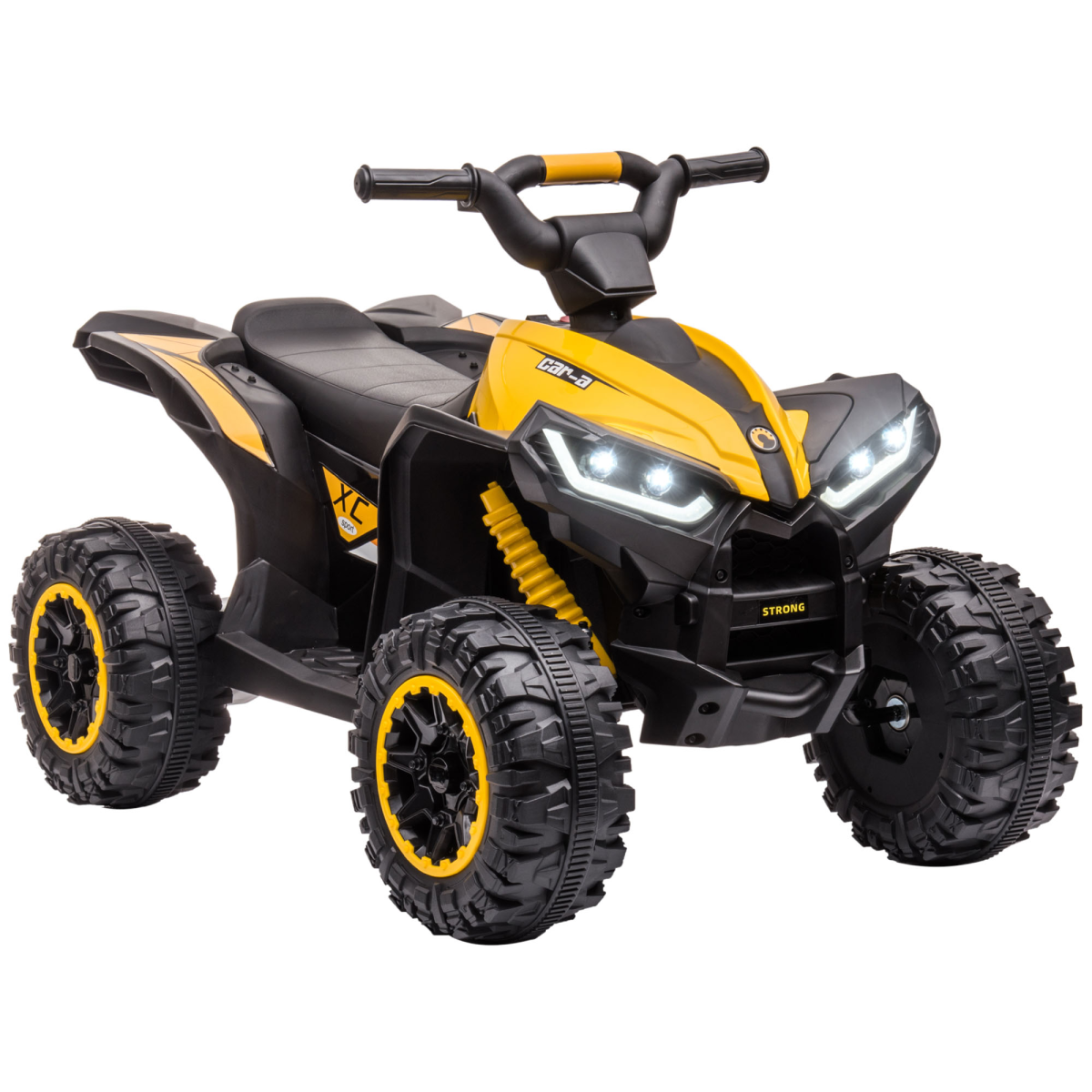 12V Electric Quad Bike for Kids Ride-On ATV Toy with Lights & Music – Ages 3-5 (yellow)