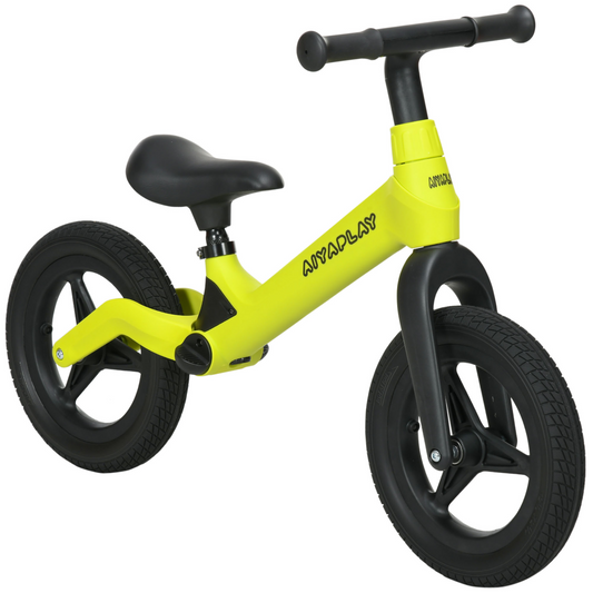 Baby Balance Bike – Adjustable Training Bike with Seat & Handlebar, 12” Wheels, Green - All Round Fitness