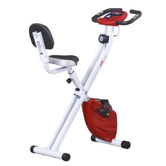 Foldable Magnetic Resistance Exercise Bike with LCD & Adjustable Seat - HOMCOM - All Round Fitness