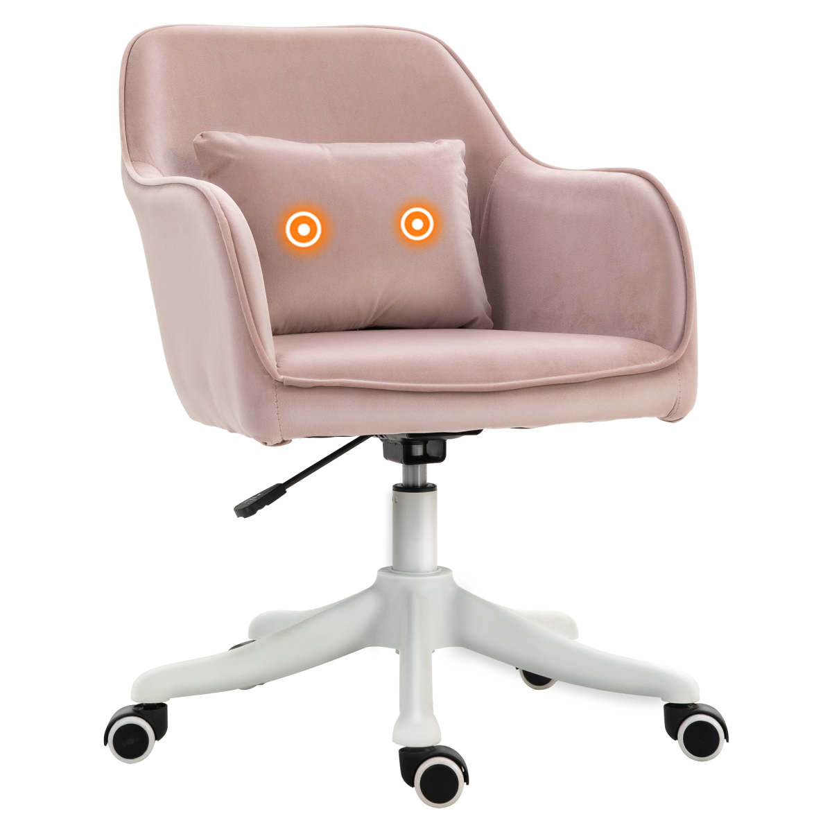 Adjustable Office Chair with Rechargeable Massage Lumbar Pillow & Wheels – Velvet Upholstery