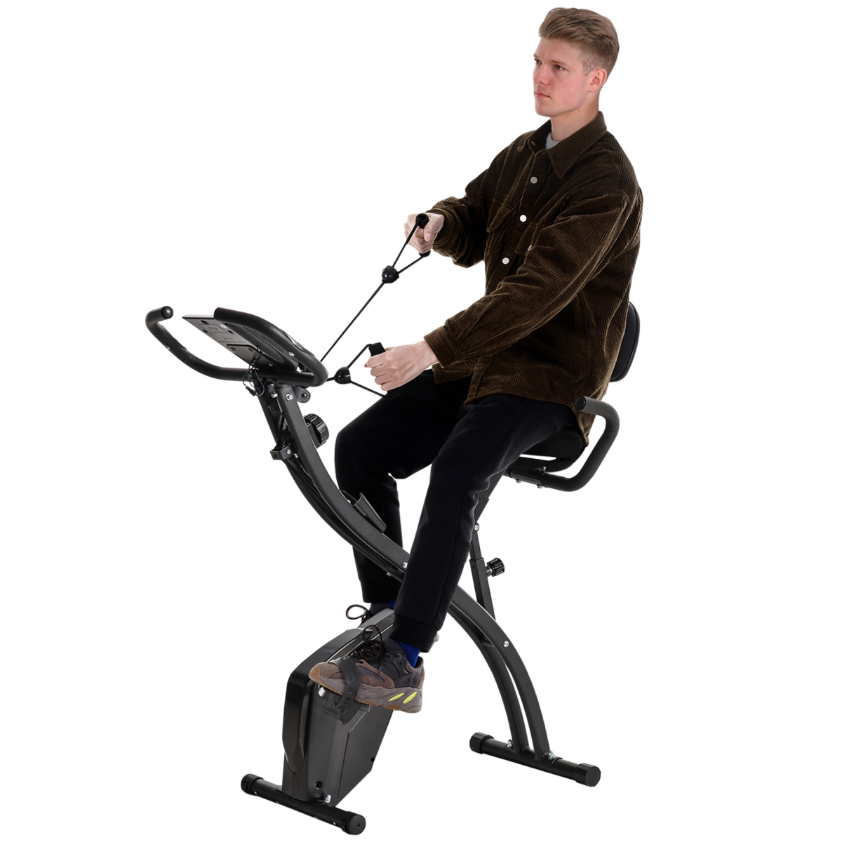 Versatile 2-in-1 Upright & Recumbent Bike with 8 Resistance Levels & Pulse Monitor - All Round Fitness