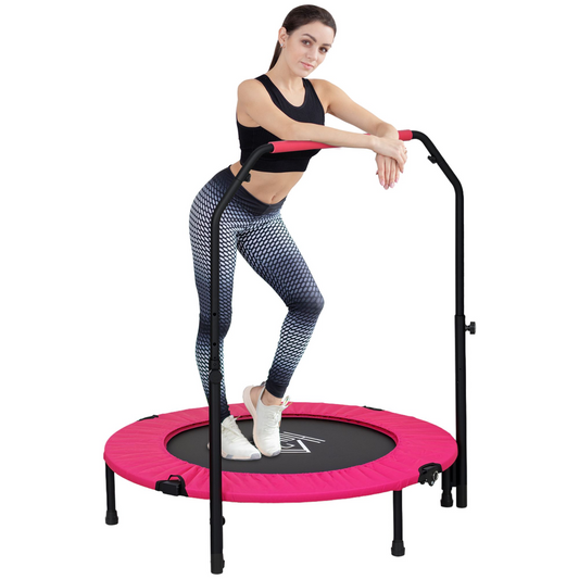 40" Mini Fitness Trampoline with Adjustable Handle – Pink