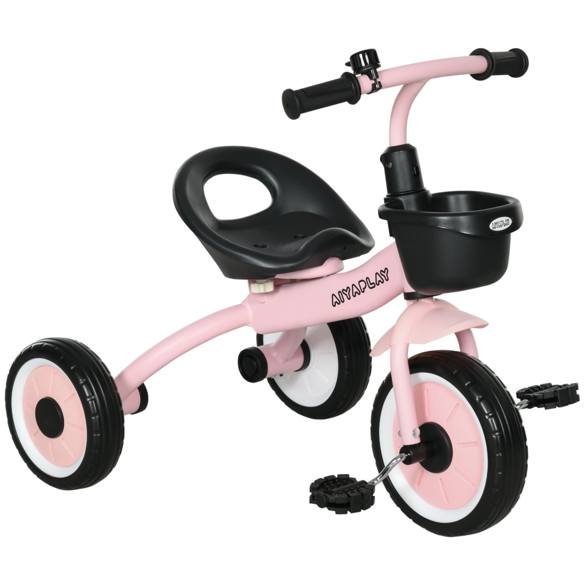 AIYAPLAY Trike with Adjustable Seat & Basket – Kids Tricycle for 2-5 Years (Pink)