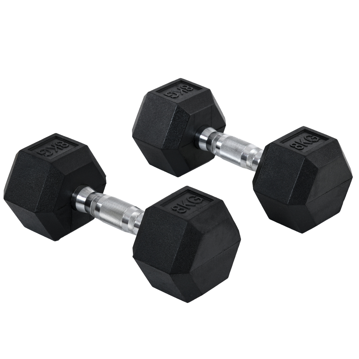 Ultimate Hexagonal Dumbbell Set - 2x8kg for Home & Office Workouts - All Round Fitness