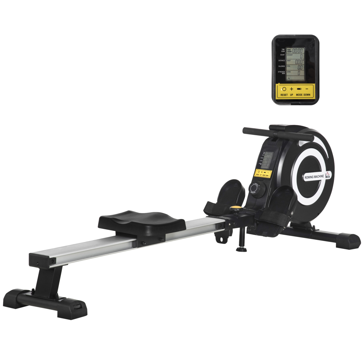 Adjustable Magnetic Rowing Machine with LCD Monitor & 8 Resistance Levels