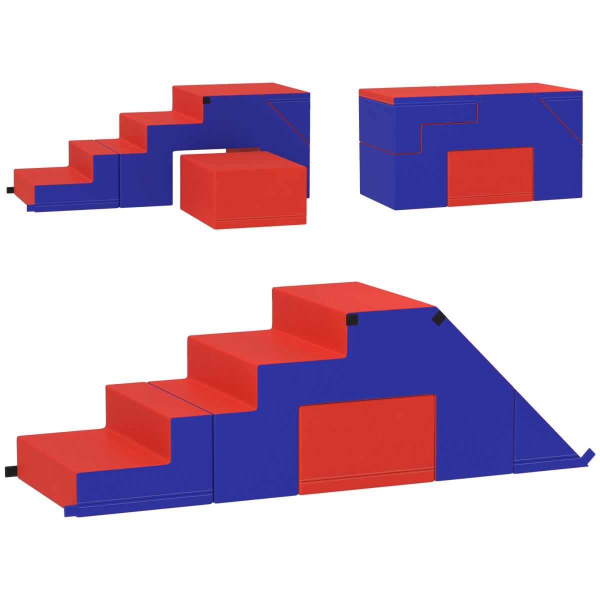 Soft Play Climber Set for Toddlers – 2-Piece Foam Blocks for Climbing, Sliding & Creative Play (Blue/Red)