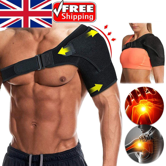 Adjustable Shoulder Brace – Rotator Cuff Support Strap for Injury, Dislocation & Compression (Left/Right, Unisex)