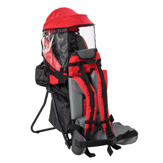 Baby Hiking Backpack Carrier with Rain Cover & Storage – Red, 6-36 Months