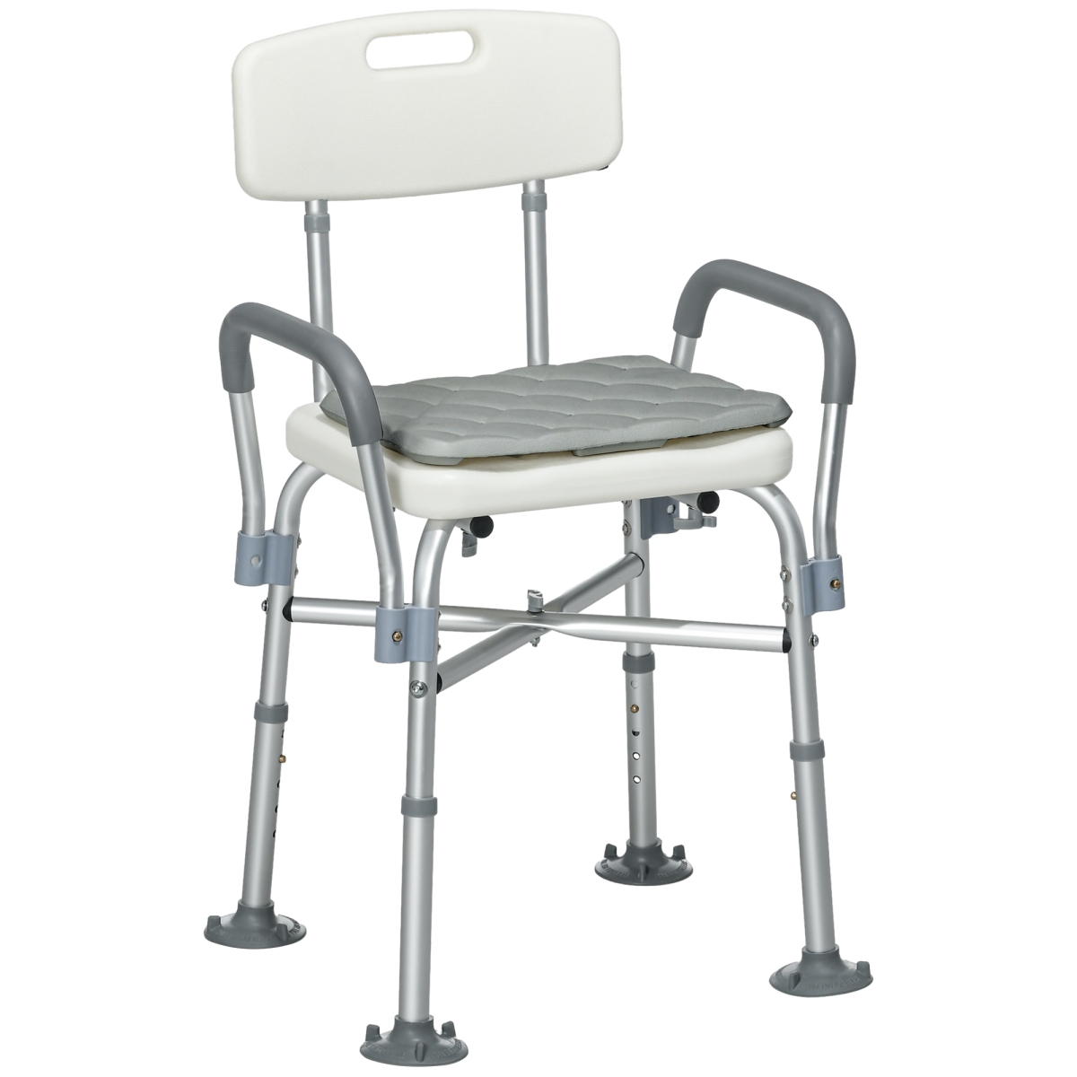 Adjustable Aluminium Shower Chair with Cushion & Backrest – Bath Stool for Seniors, Disabled & Pregnant - All Round Fitness