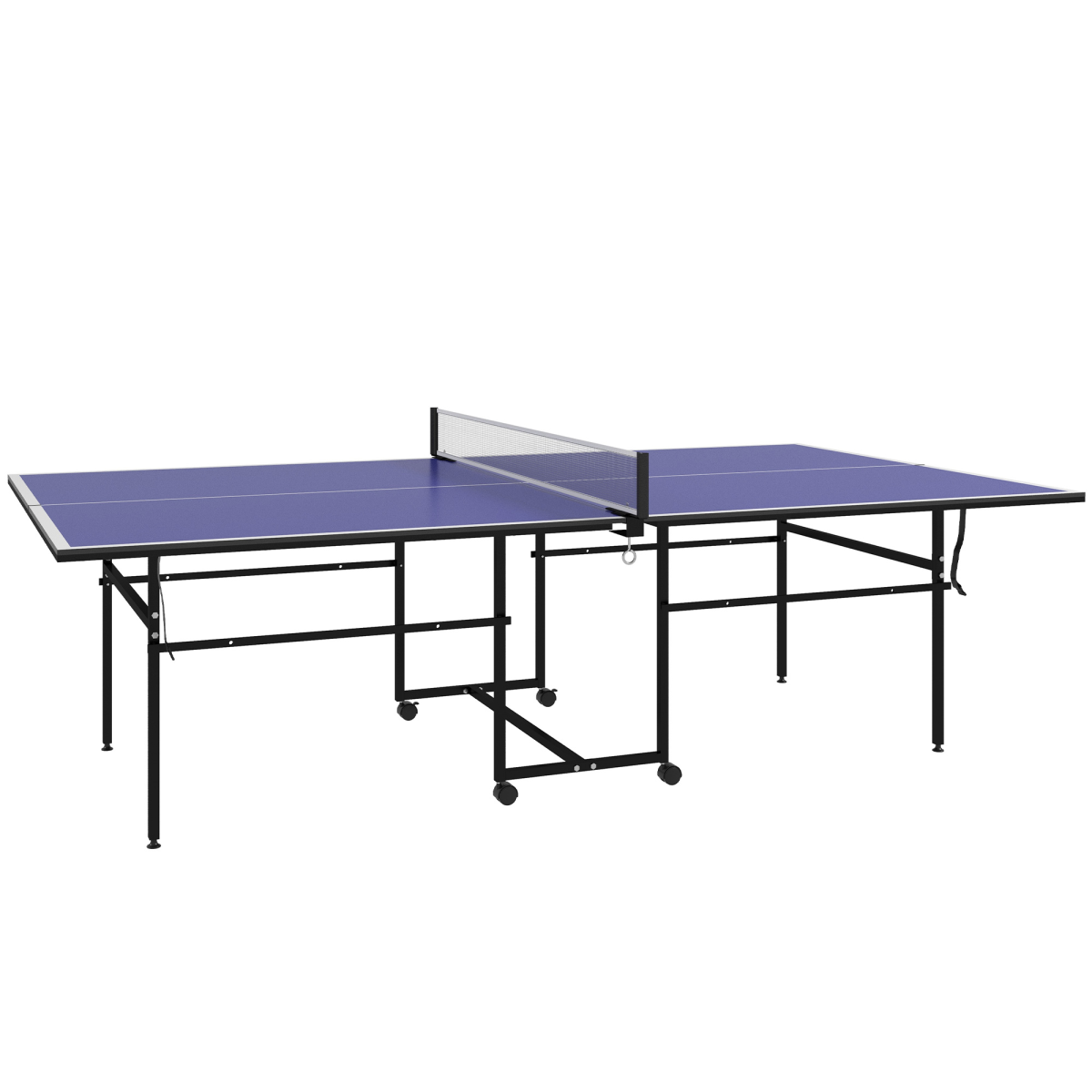 9FT Folding Table Tennis Table with Locking Wheels & Accessories – Blue