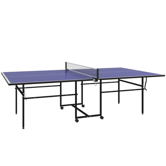 9FT Folding Table Tennis Table with Locking Wheels & Accessories – Blue