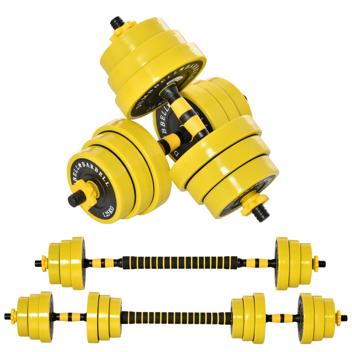 Versatile 20KG Barbell & Dumbbell Set for Ultimate Home Gym Workouts - All Round Fitness