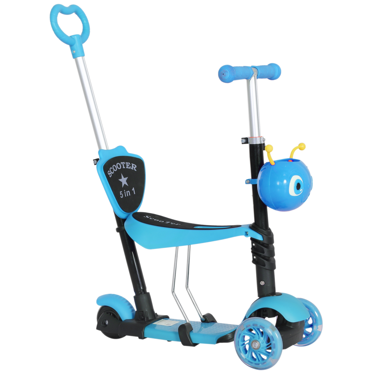 5-in-1 Kids Kick Scooter with Removable Seat & Adjustable Handle – 3-Wheel Design