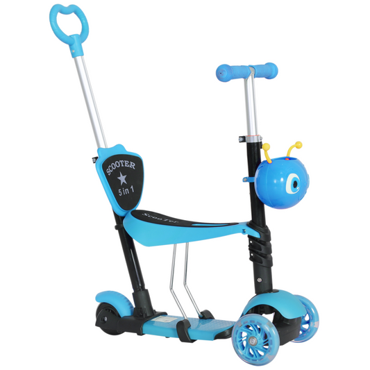 5-in-1 Kids Kick Scooter with Removable Seat & Adjustable Handle – 3-Wheel Design