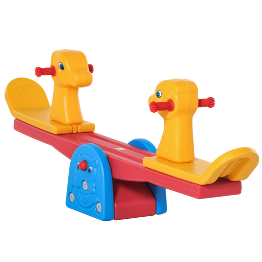 Kids Seesaw with Animal Design – Safe 2-Seat Teeter Totter with Easy-Grip Handles