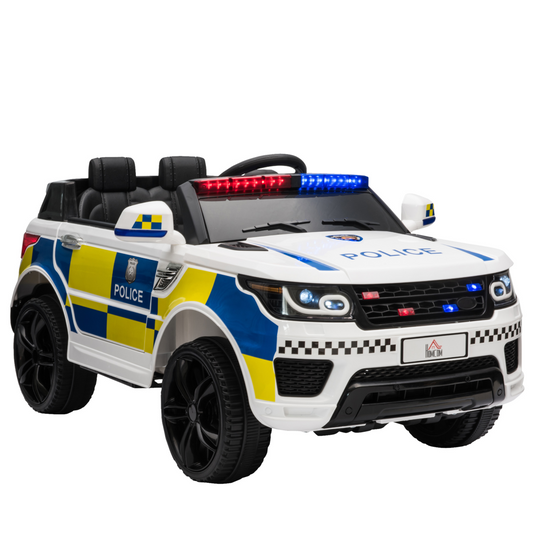 12V Kids Electric Ride-On Police Car with Remote, Siren & Bluetooth – Ages 3-6