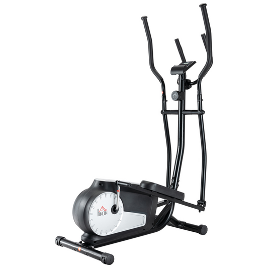 HOMCOM Elliptical Cross Trainer with 8 Resistance Levels, LCD Monitor & Transport Wheels